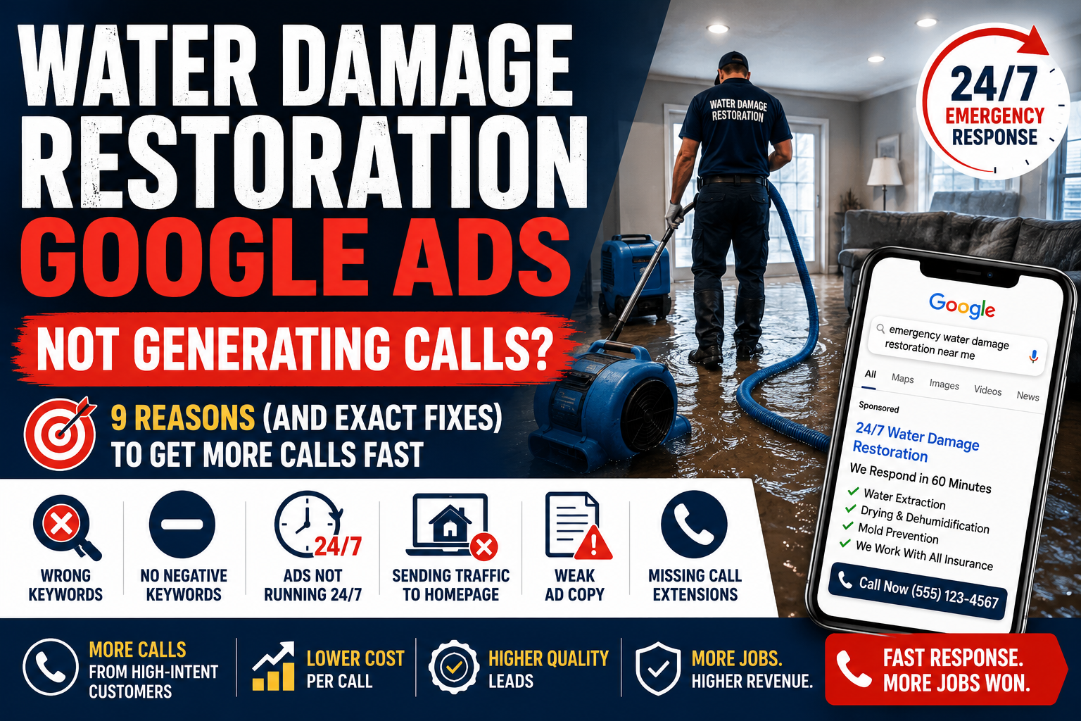 Water Damage Restoration Google Ads Not Generating Calls